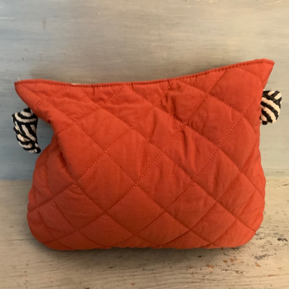 Burnt Orange Diamond Quilted Woven Strap Hobo Shoulder Bag Purse Good Condition - Picture 4 of 6